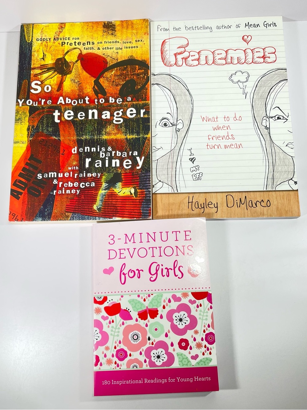 Teen girl Christian Tween Book Lot Of 3, Frenemies, 3 Min. Devotion & So You’re